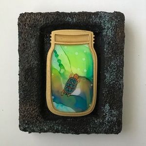 Turtle Sea Original Folk Art Watercolor Painting